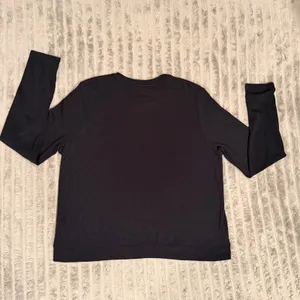 Rachel Zoe Womens Long Sleeve Slub Knit Crewneck Top Charcoal Gray Black Large thumbnail 6