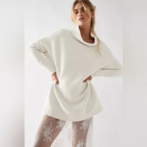 Free People mock neck sweater ribbed Ottoman Slouchy Tunic ecru loose parke thumbnail 12