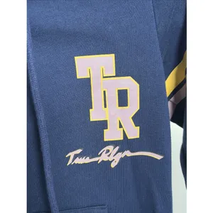 True Religion Collegiate Zip Up Hoodie Womens Size‎ S Navy Blue Varsity Cotton thumbnail 3