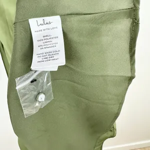 Lulus Unmatched Elegance Olive Satin Sleeveless Midi Dress Cocktail Party L NWT thumbnail 8
