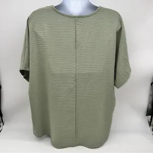 Entro Sage Green V-Neck Short Sleeve Top thumbnail 5