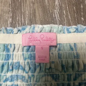 Lilly Pulitzer Strapless Smocked Fish Print Blue Dress thumbnail 5