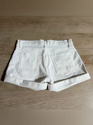GAP White Rolled-Hem Denim Shorts thumbnail 2