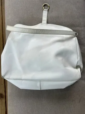 Kate Spade cream leather saddle bag with gold tone accents fair condition thumbnail 6