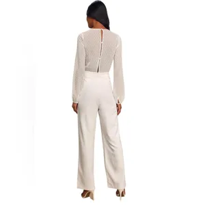 Lulu’S Clareese One Piece Jumpsuit Lace Ivory Long Sleeve Bridal Xs thumbnail 4