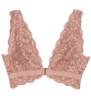 NWT Free People We Are Hah! Got Ur Back Bralette Copper Rose Pink Lace Size Med thumbnail 1