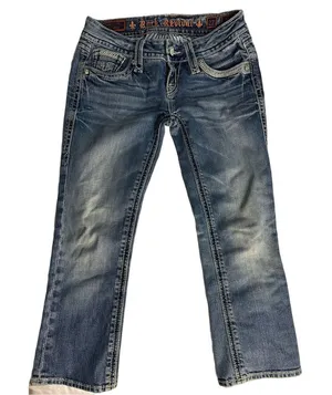 Rock Revival Jeans Size 27 Capri Alanis Inseam 23 Inches thumbnail 1