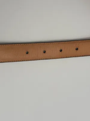 Vintage Coach Navy Blue Leather Women’s Belt with Brass Buckle Size Medium thumbnail 7