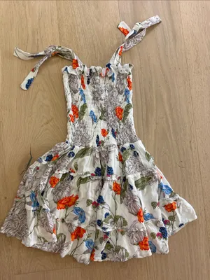 3XS fancy ruched top mini dress with shoulder ties. thumbnail 1