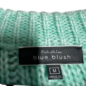 Blue Blush Mint Green Crochet Knit Sweater Women's Medium Loose Fit Open Knit thumbnail 5