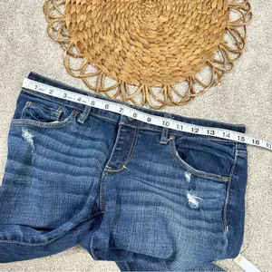 Abercrombie & Fitch The A&F Skinny Jeans Mid-Rise Distressed Raw Hem Size 28x35 thumbnail 12