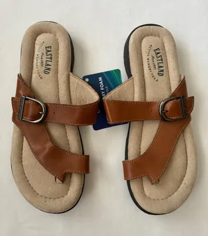 Eastland Women’s Tan Brown Buckle Comfort Slide Sandals thumbnail 1
