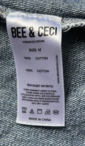 BEE & CECI Women’s Premium Denim Jacket Blue Jeans Trucker Coat Medium M Classic thumbnail 6