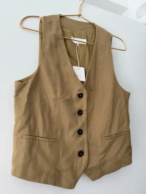 Zara Linen Vest thumbnail 3