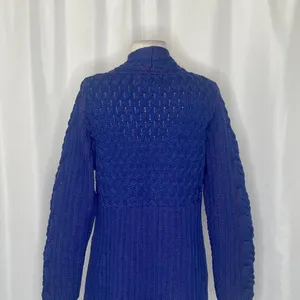 ARANCRAFTS Aran Crafts Merino Wool Purple Blue Cardigan Sweater Ireland Small thumbnail 7