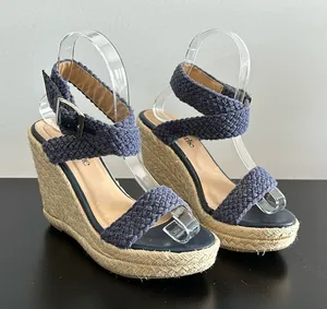 Charming Charlie Blue‎ Wedge Sandals Sz 6 thumbnail 1