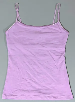 Purple Lilac Pastel Shelf-Bra Cami Camisole Tank Top Shirt Size S 👑💜 thumbnail 1
