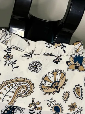 Ann Taylor NWT Floral Paisley Ruffle Sleeve Button Front Blouse XS thumbnail 6