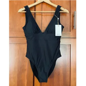 Quince Italian Plunge One-Piece Swimsuit Black Size Small NEW thumbnail 2