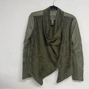 Blank NYC Olive Green Faux Suede & Leather Moto Jacket Womens M Fall Casual thumbnail 9
