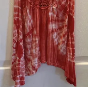 Love Notes Boho Coral Red Tie-Dye Tank Top thumbnail 4