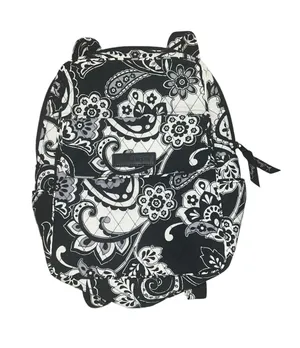 Vera Bradley Midnight Paisley Black & White Campus Backpack w/Rare Magnetic Flap thumbnail 1