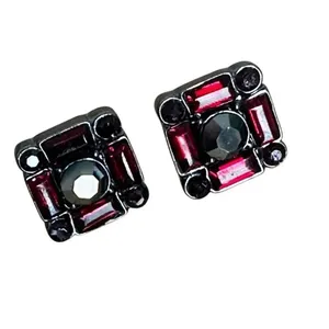 White House Black Market Red Baguette Stud Earrings thumbnail 5
