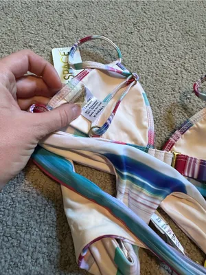 NWT L*Space Mirage triangle Itsy Cut bikini set extra small thumbnail 6
