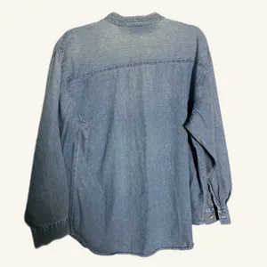 Denim‎ Button-Up Shirt New Frontier Cotton Size Large parent trap 90s thumbnail 6