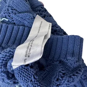 Zara Blue Knit V-neck Size Medium Vest Top Flowers Sleeveless Cotton | 14-33 thumbnail 7