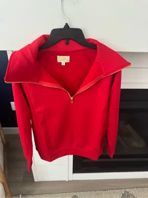 The Buckley Cloud Set 2.0 Wide Leg Bottoms & Pullover Set Small New Red thumbnail 3