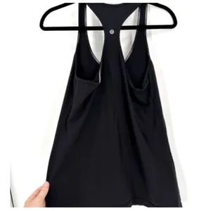 Lululemon Cool Racerback Tank Womens 4 Black Reversible Yoga Activewear Tank Top thumbnail 3