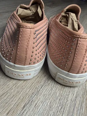 Coach Maggie Studded Slip On Sneakers Blush Pink Leather Shoes Women’s 10B thumbnail 6