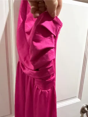 NWOT Bright Fuchsia One-Shoulder Maxi Dress 2XL thumbnail 5