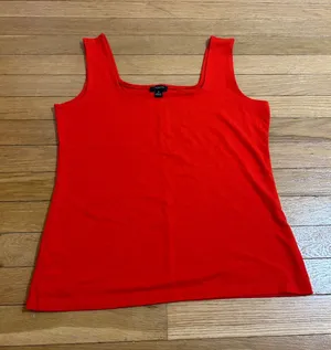 Ann Taylor Bright Red Square Neck Tank thumbnail 1