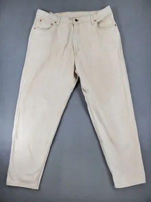 Levis 561 Relaxed Fit Jeans Women 18 M Beige Vintage 90s Made in USA Tapered Leg thumbnail 1