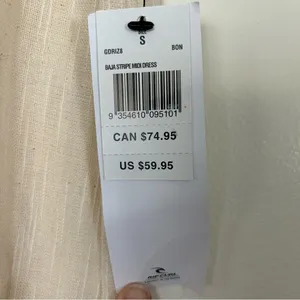 Rip Curl Cream Baja Stripe Midi Dress NWT S thumbnail 4