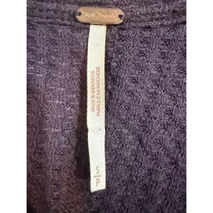 Free People Women Purple Waffle Knit Thermal Tunic Scoop Neck Long Sleeve Small‎ thumbnail 5