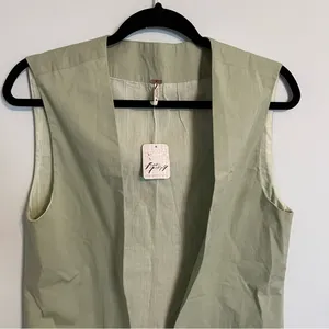 Free People Women Erin Poplin Preppy Vest NWT Medium thumbnail 2