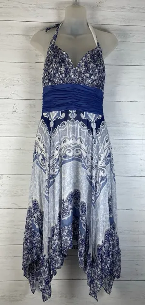 Signature by Sangria 100% Silk Handkerchief Dress size 10 EUC thumbnail 1