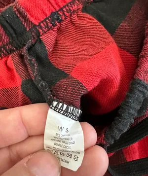 Women’s buffalo check pajama pants S Red thumbnail 2