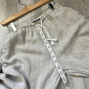 Brandy Melville Pants linen striped pull on womens Beige (one size) beach casual thumbnail 6