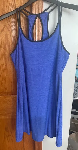 Kyodan Women Blue Space Dye Racerback Active Dress Strappy Keyhole Athletic thumbnail 1