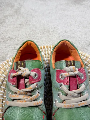 TMA Eyee Women’s Original TMA Time Green Leather Shoes Comfort Lace Up 6 thumbnail 3