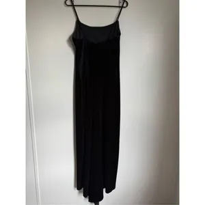 90s Vintage Maurices Sz 9/10 Womens Long Black Velvet Rhinestone Maxi Dress Prom thumbnail 4