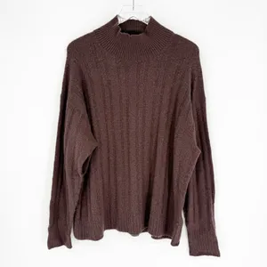 J.Crew Ribbed Mockneck Sweater in‎ Supersoft Yarn Women's 2X Brown Quiet Luxury thumbnail 2