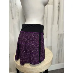 Lululemon Purple Speckled Athletic Skort Size 6 Built-In Shorts Zipper Pocket thumbnail 8