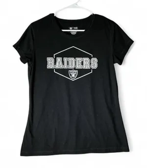 NFL‎ Team Apparel Las Vegas Raiders Graphic T-Shirt Black Womens Large L RN75767 thumbnail 1
