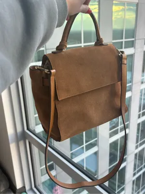 EXPRESS TAN CAMEL SUEDE TOP HANDLE SATCHEL BAG thumbnail 7