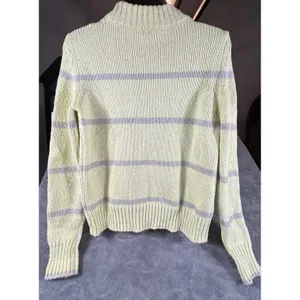 Faherty Striped Chunky Knit Cuddle Sweater XS‎ Yellow Bright Crew Butter So Soft thumbnail 3